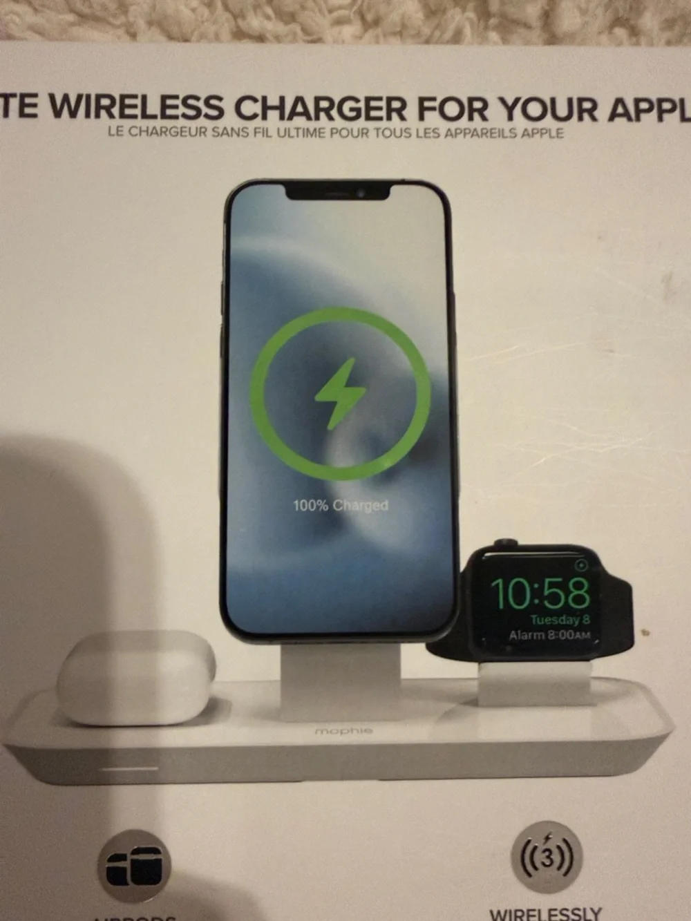 mophie White Wireless Charging Stand